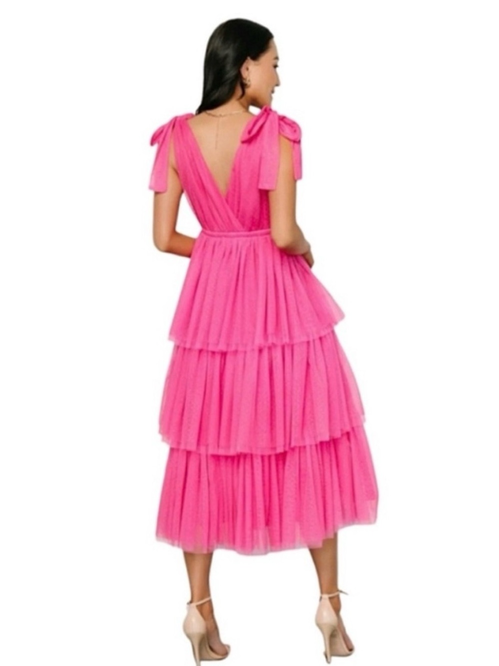 Baltic Born Hot Pink Tiered Tulle Dress - Picture 3 of 10